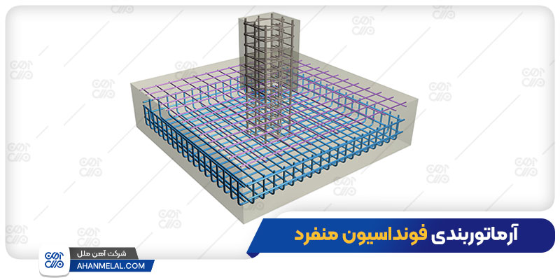 آرماتوربندی فونداسیون منفرد