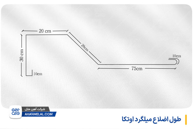 طول اضلاع میلگرد اوتکا